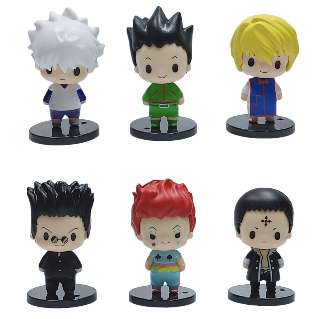 Set Action Figure Pvc Hunterhunter Unik, Gon, Killua, Kurapika, Chrollo, Feitan, Biskuit Karakter