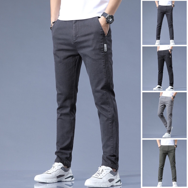 Long Pants Boy New Spring Summer Men's Casual Pants Men's Handsome South Korea Slim-fit celana Elast