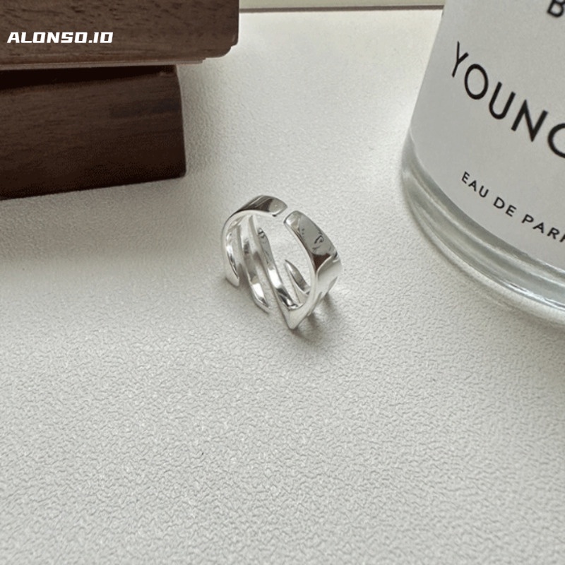 Aksesoris Cincin Twill Silang Kepribadian Sederhana