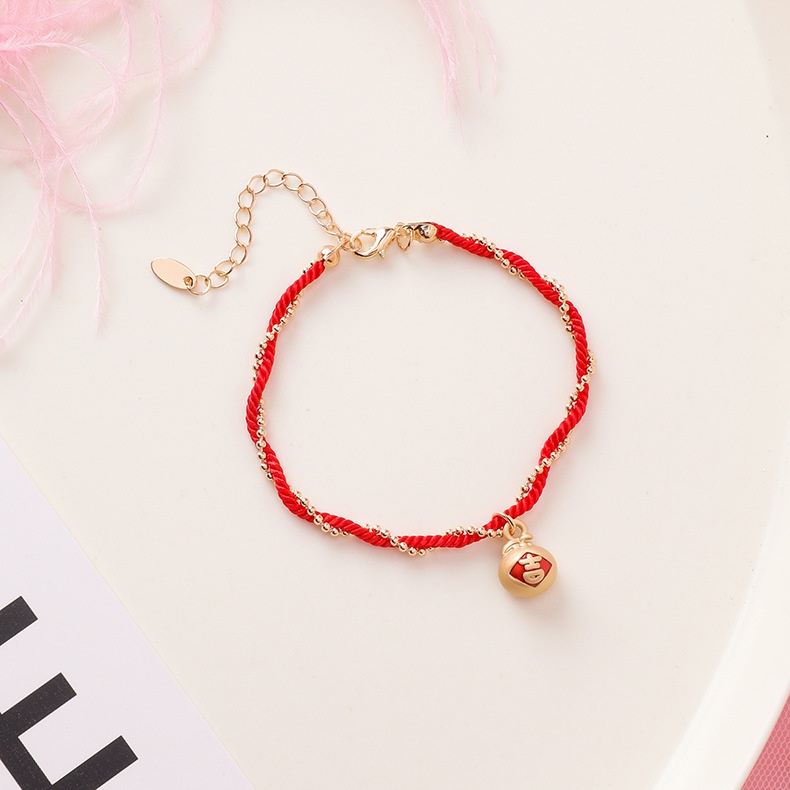 Xiaoboacc Gelang Tali Merah Tenun Gaya Etnik Fashion Wanita