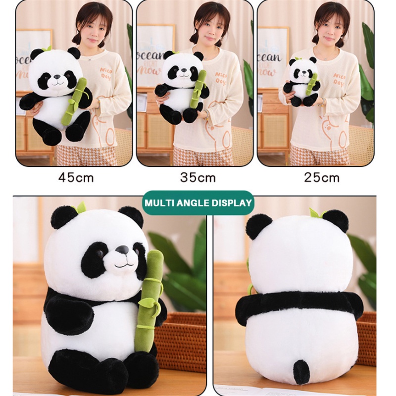 Boneka Binatang Panda Lembut Dan Menggemaskan Dengan Bambu Hadiah Ideal Untuk Semua Usia