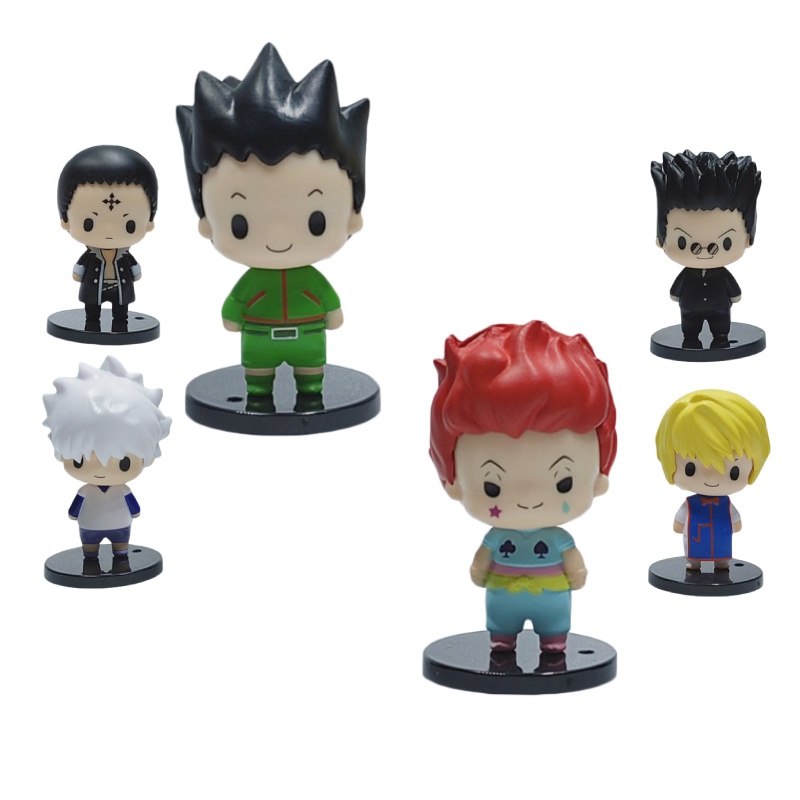 Set Action Figure Pvc Hunterhunter Unik, Gon, Killua, Kurapika, Chrollo, Feitan, Biskuit Karakter