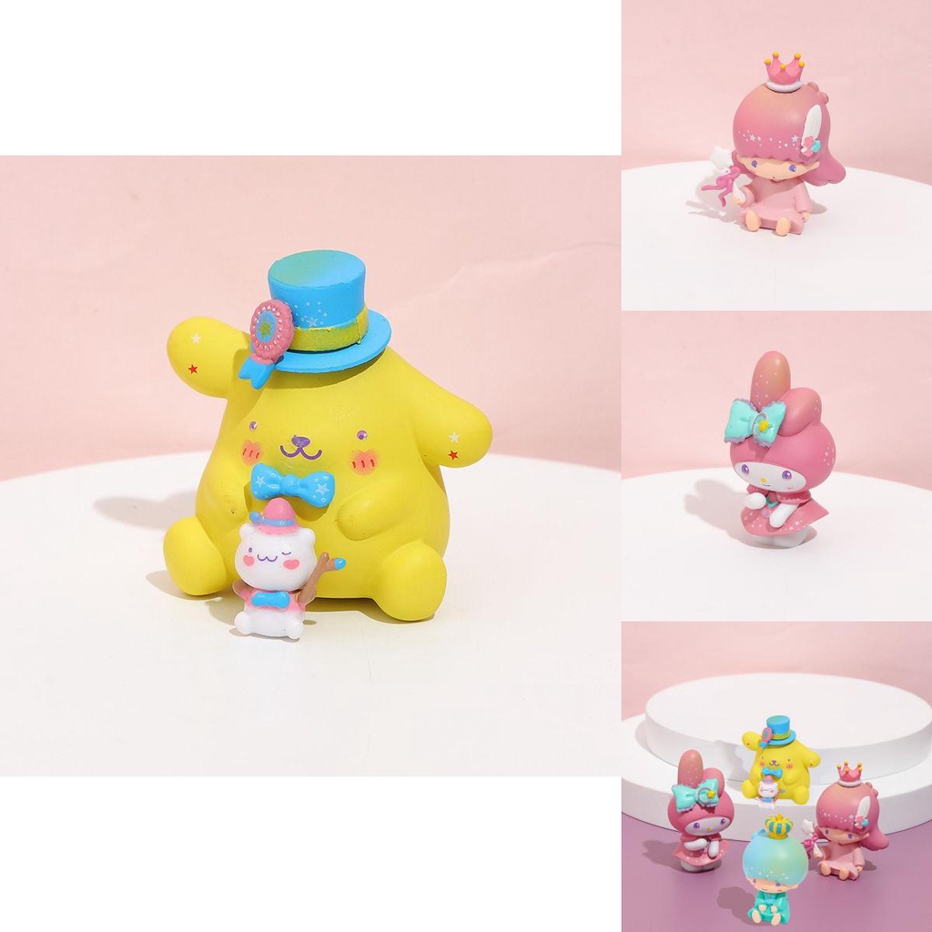 My Melody Pompom Purin Mainan Anak Model Resin Boneka Little Twin Star Dekorasi Kue