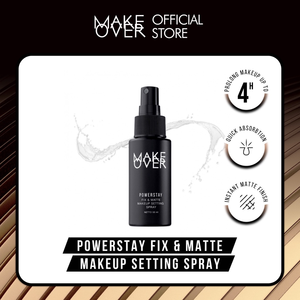 [Gift not for sale] MAKE OVER Powerstay Fix &amp; Matte Makeup Setting Spray 50 ml - Makeup Setting Spray