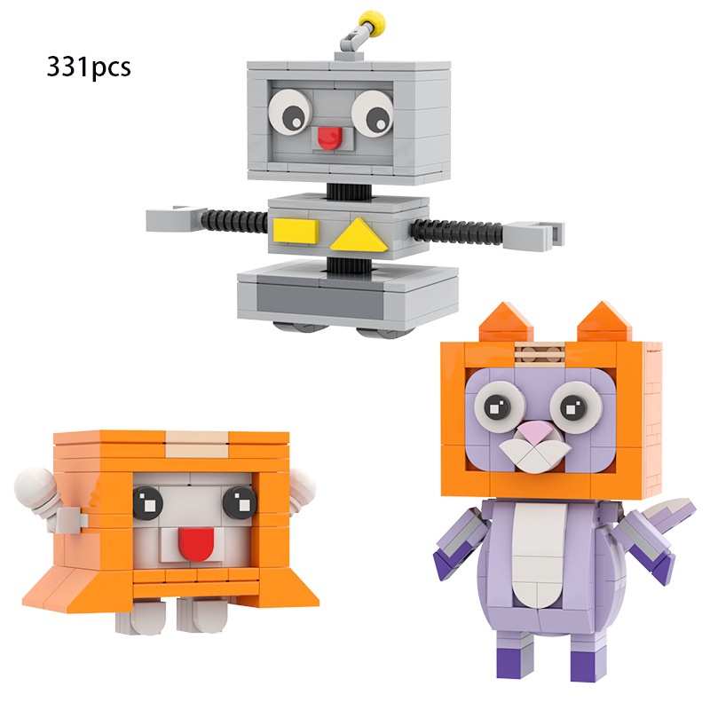 Lankybot Bata Bangunan Anak Tiga Kucing Robot Compatible Set