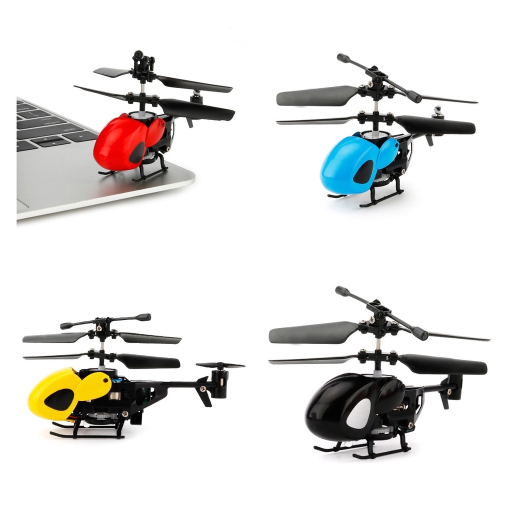 Mainan Helikopter Remote Control Infrared Mini Satu Kunci Model Pesawat Terbang Hadiah