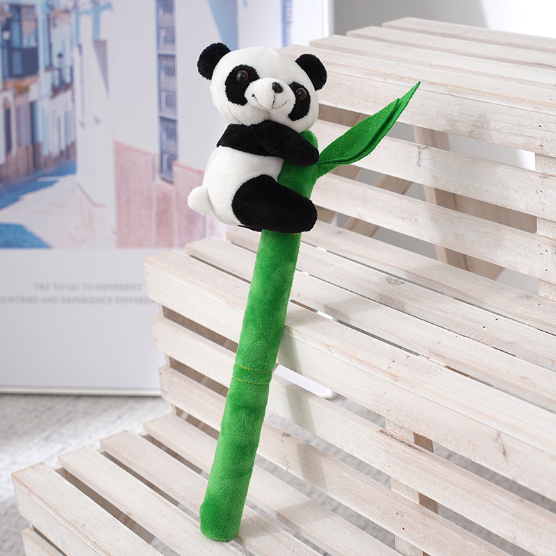 Mainan Boneka Anak Panda Plushie Bambu Hijau Lembut Dan Cuddly