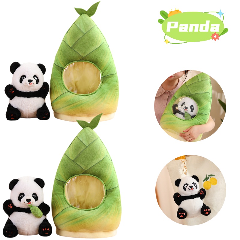 Plush Panda Lembut Dan Cuddly Dengan Dua Mainan Menggemaskan Pucuk Bambu Dan Panda