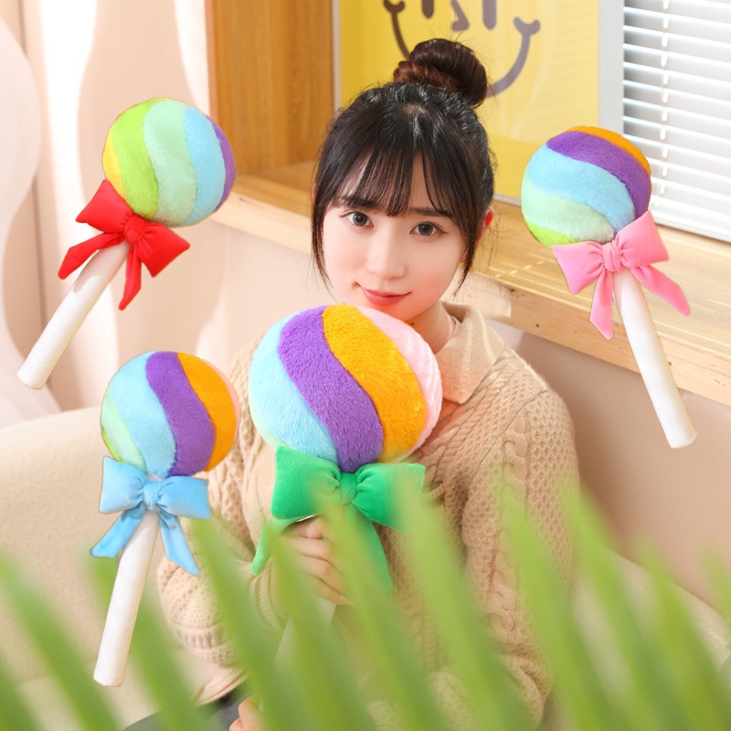 Rainbow Lollipop Plush Doll By Dreamer, Tersedia Dua Ukuran Dan 58cm), Cocok Untuk Anak Dan Remaja
