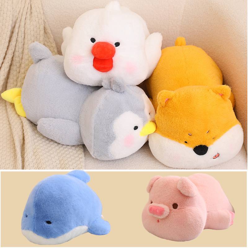 Mainan Plushie Penghangat Hati, Pinguin, Corgi, Babi, Ayam, Dan Lumba Hadiah Yang Sempurna Untuk Anak