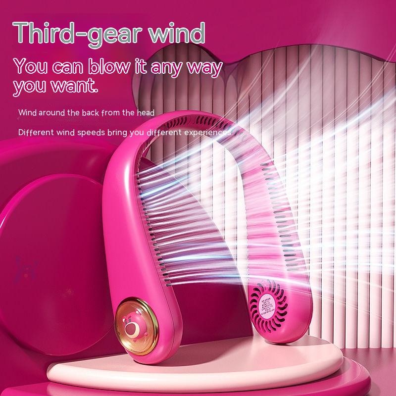 Disney Kipas Angin Gantung Leher Portable Gathering Wind Tiga Mode Kipas mini Adjustable Angle Tahan Lama Baterai