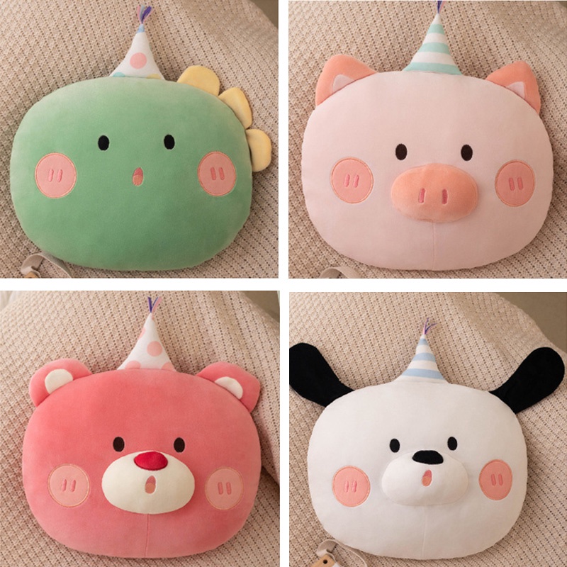 Bantal Pesta Cozy Dan Fluffy Plush Doll Pink Pig, Dinosaurus Hijau, Anjing Putih, Dan Beruang Merah 45cm