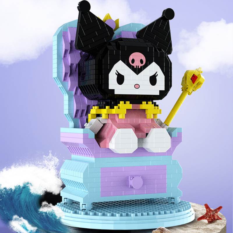 Kuromi Throne Build Block Mainan DIY Model Ornamen Dekorasi Anak Kid Hadiah 1256PCS