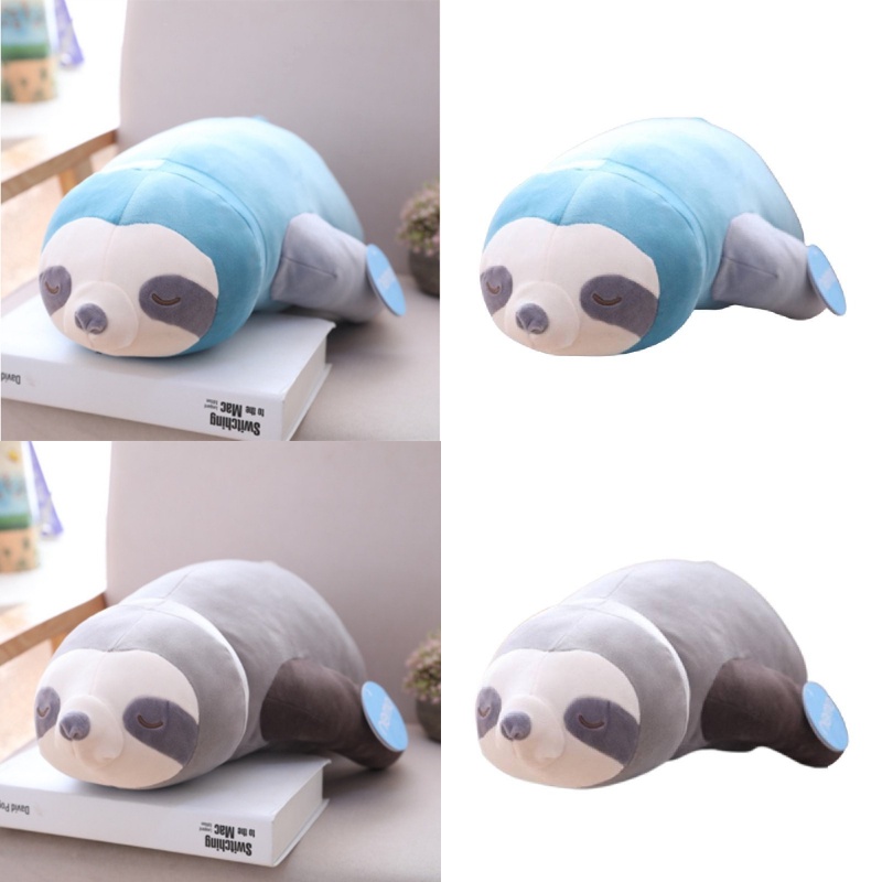 Lembut Dan Cuddly Sloth Stuffed Animal Plush Toy Bantal Pendek Mewah Kain Pp Katun Isian Biru /grey