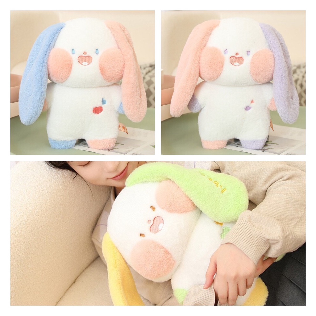 Lovely Rabbit Stuffed Animal Dengan Wajah Dan Telinga Kartun Lucu