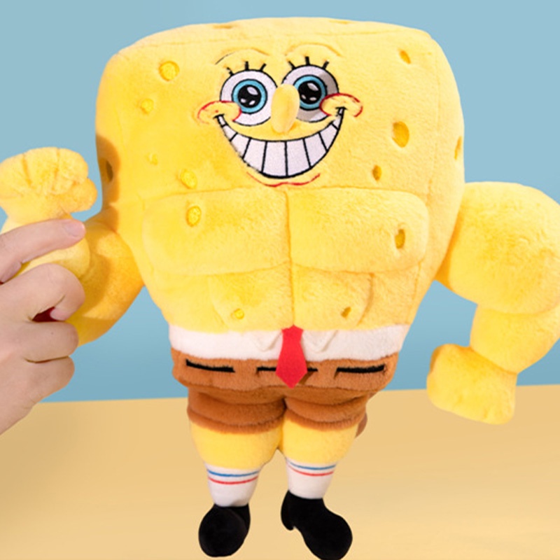 Spongebob Muscle Man Plushie Untuk Anak Dan Dewasa Untuk Bermain Dan Berolahraga Dengan