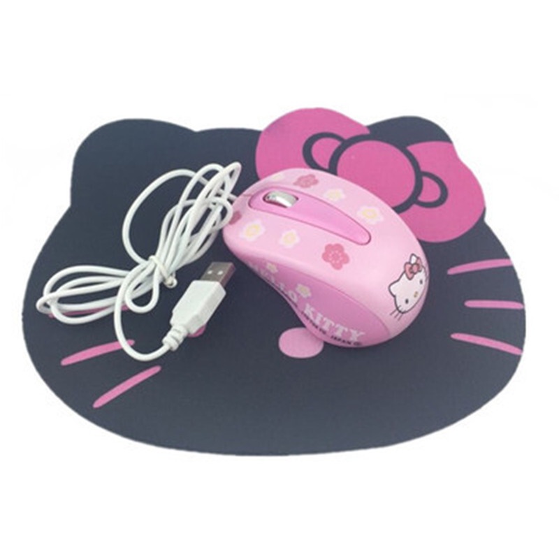 2.4ghz Lucu Hello Kitty Wireless Mouse Komputer Mouse Mini Hadiah Mause 1600DPI USB Mouse Optik Untuk Laptop Tikus