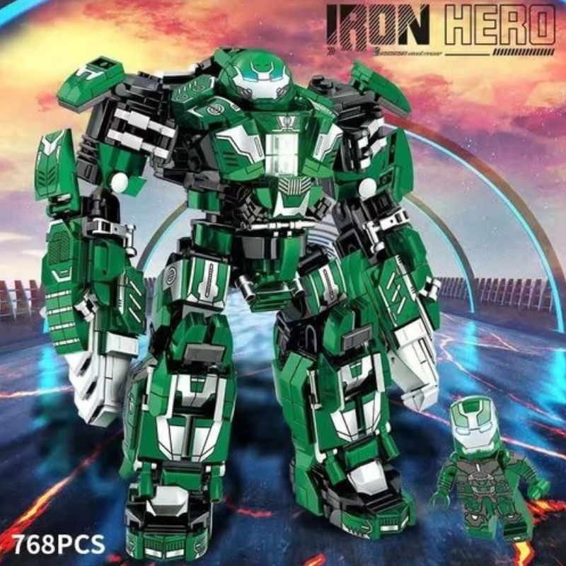 Mecha Series Avenger Hulk Building Blocks DIY Mainan Perakitan Morfing Mesin