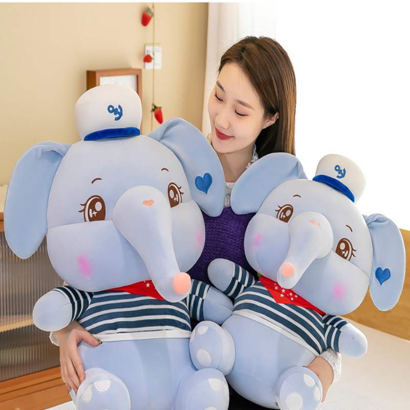 Boneka Plush Gajah Navy Bergaya Dan Chic Untuk Dekorasi Rumah Dan Kantor Anda