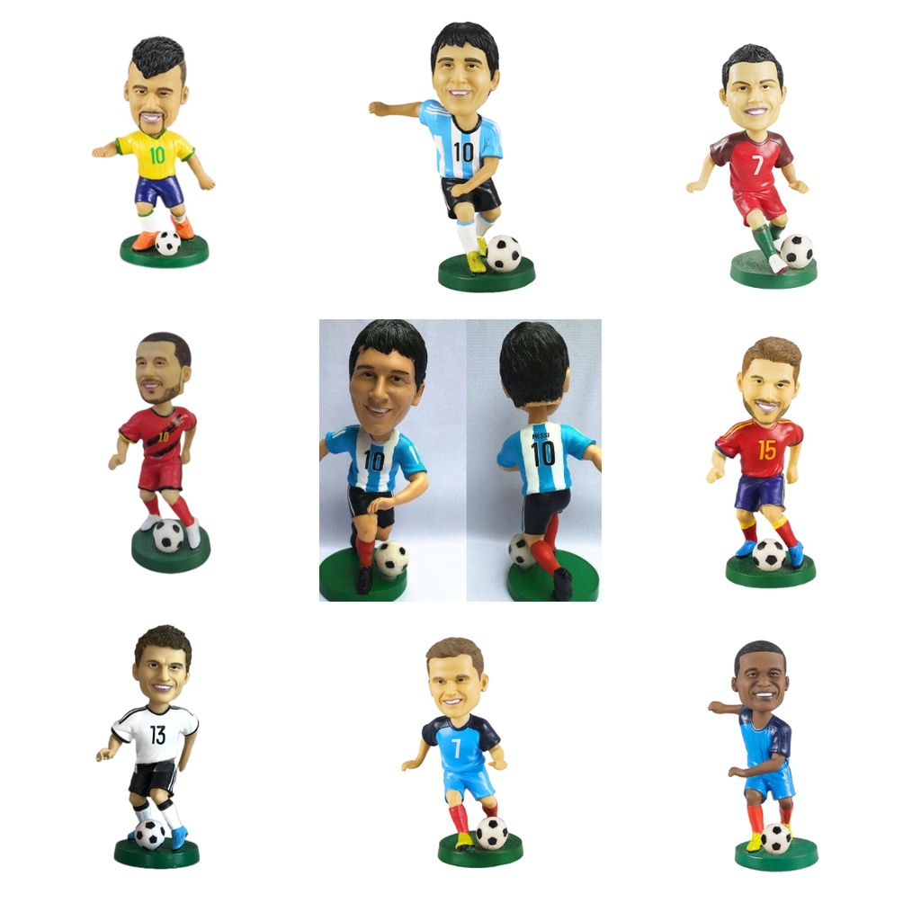 Bobbleheads Pemain Sepak Bola Resin 18cm Trendy Dan Kreatif Untuk Dekorasi Rumah Dan Kantor