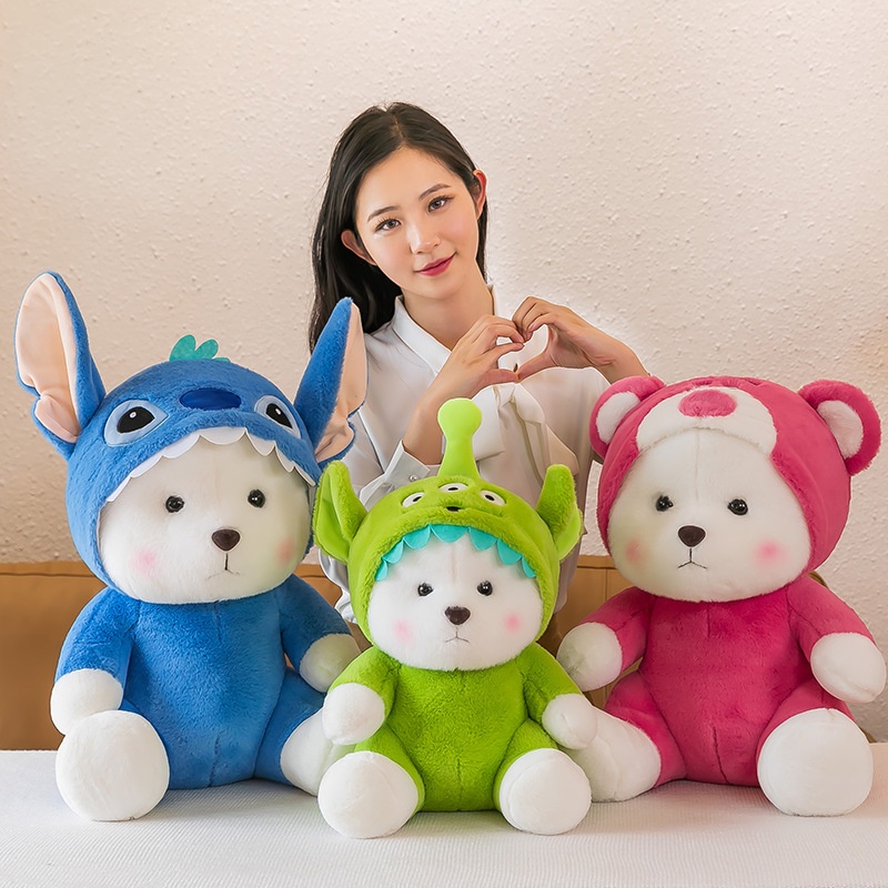 Boneka Teddy Bear Biru, Pink, Dan Hijau Lembut Dan Cuddly Idaman Natal Masa Kini Untuk Anak