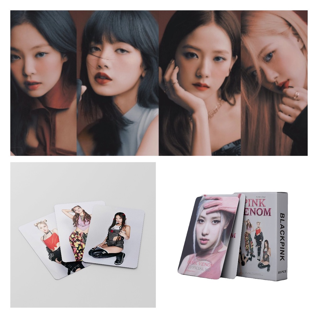 Blackpink Set Kartu JISOO JENNIE ROSE LISA Collector Fan Pink Venom Postcard Box Blackpink