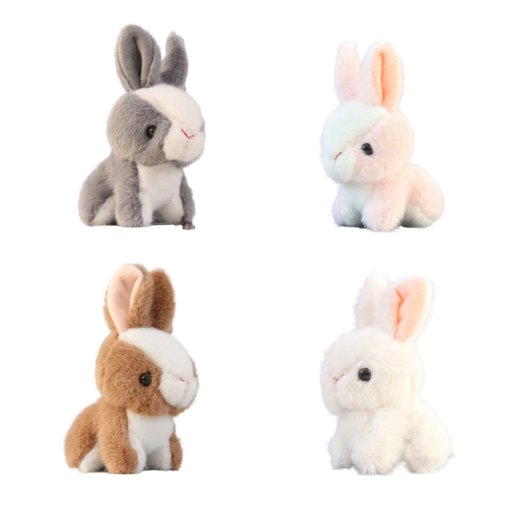 Bunny Stuffed Animal Keyring Fuzzy Plush Liontin Kelinci Untuk Ransel Tangan Dan Sekolah
