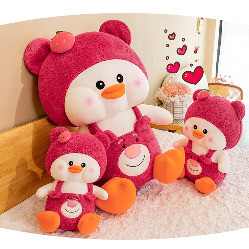 Mainan Plush Bebek Strawberry Lucu Untuk Relaksasi Dan Hadiah Ulang Tahun Tersedia Berbagai Ukuran