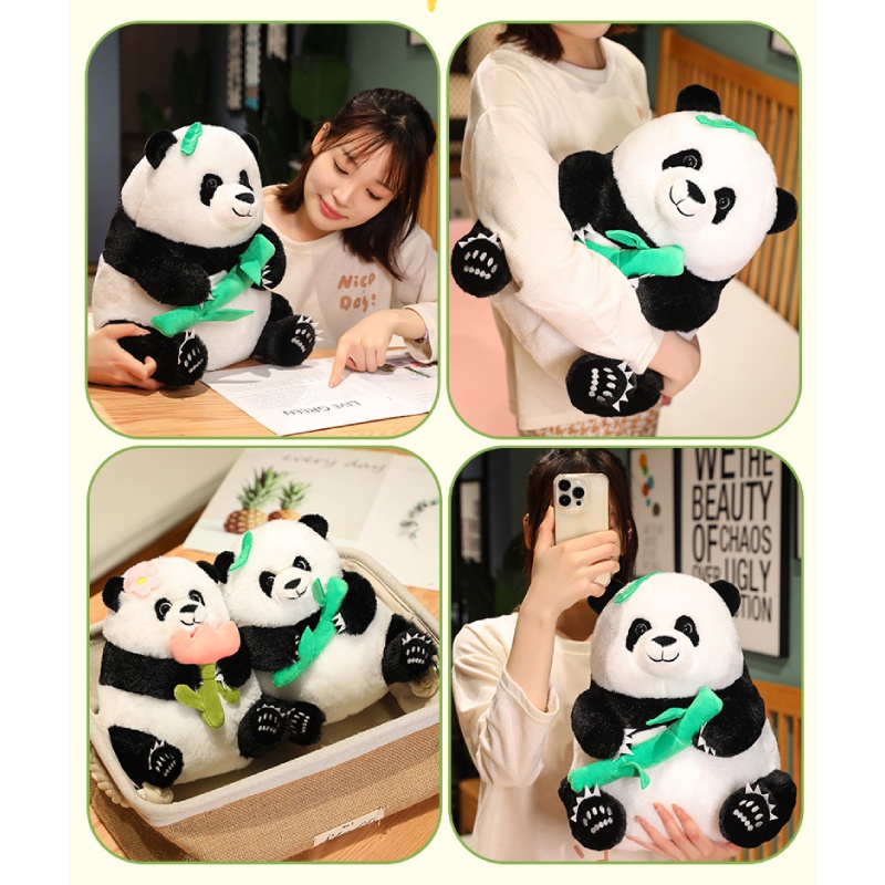 Mainan Lunak Panda Yang Lucu Dan Berbulu Cocok Untuk Gifting Atau Mengumpulkan Tersedia Tiga Ukuran Dan Warna