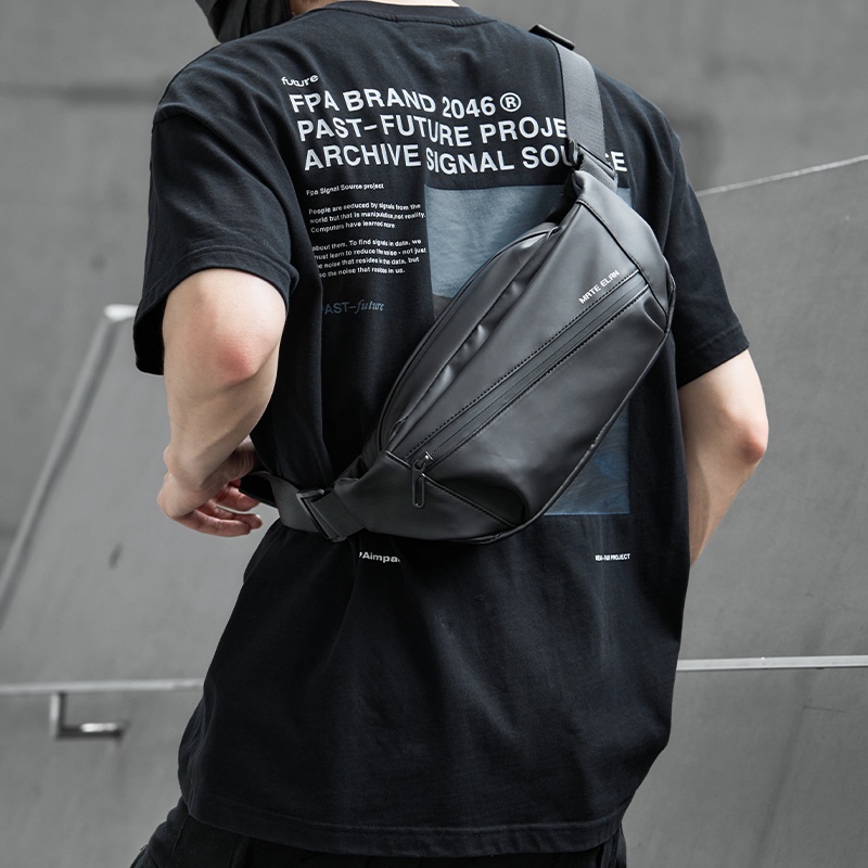 Backpack Tas tubuh salib pria Tas dada modus baru Tas kulit bahu pakaian kerja