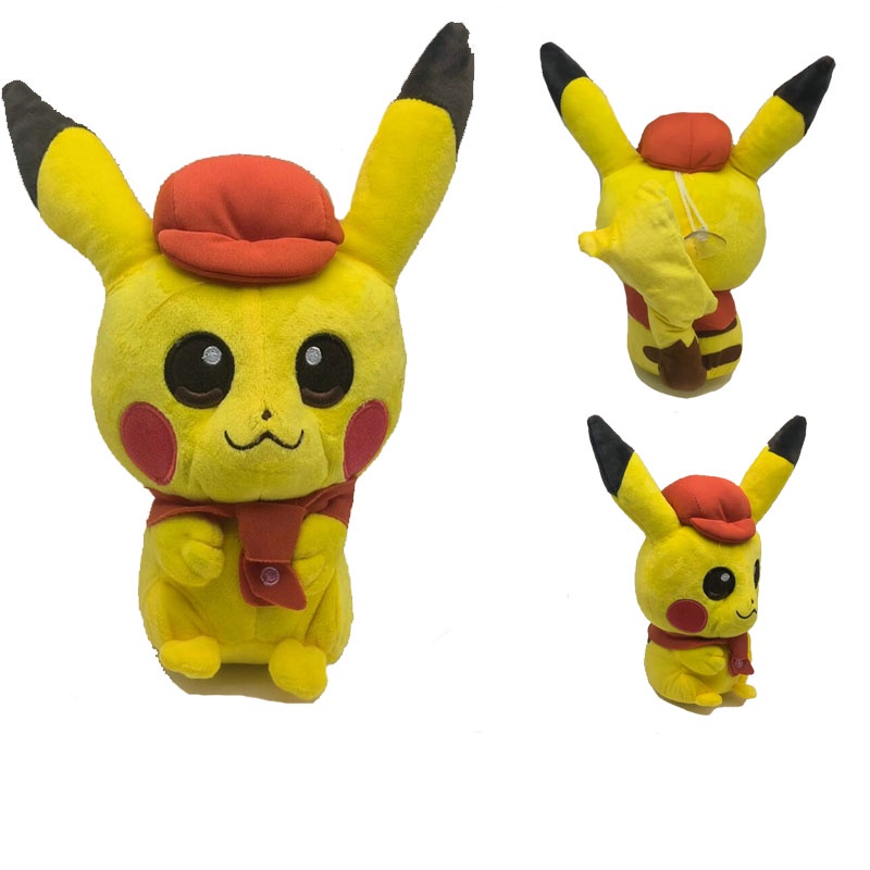 Topi Merah Menggemaskan Pikachu Plushie Ideal Untuk Fans Anime Pokemon, Pendek Mewah