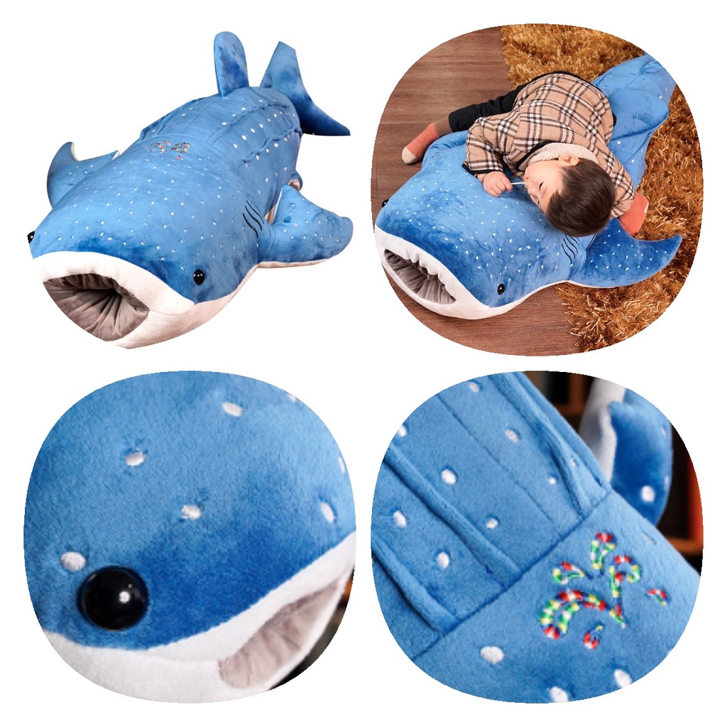 Paus Biru Mainan Mewah Hewan Hiu Boneka Boneka Kartun Ikan Anak Gadis Hadiah