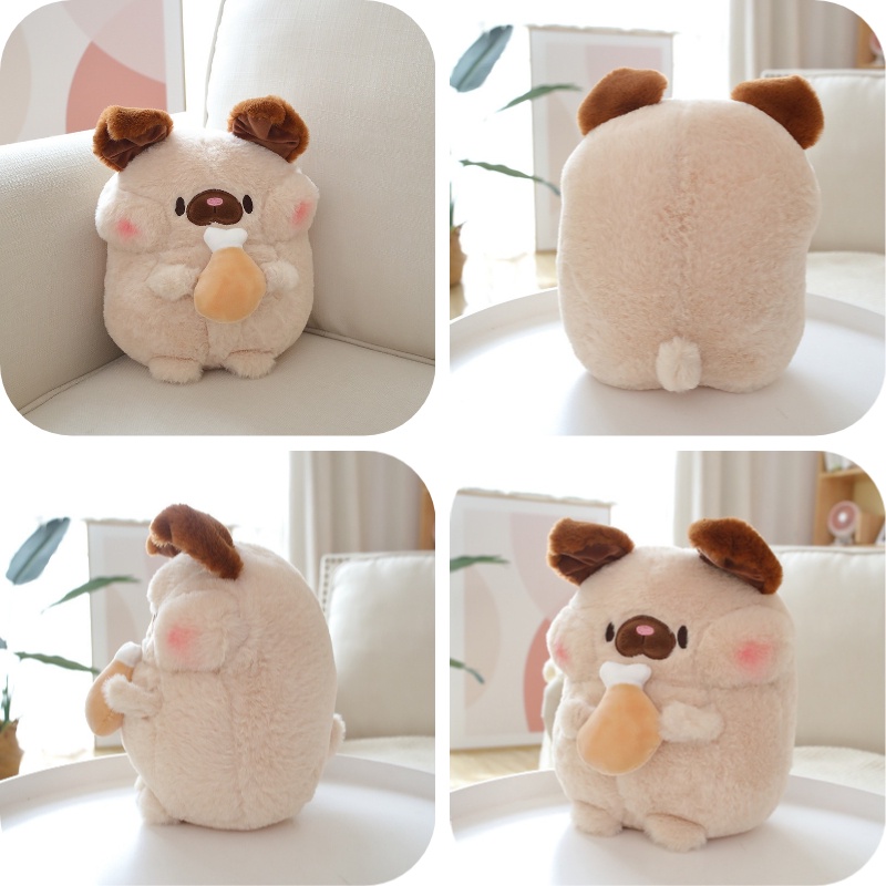 Mainan Anjing Fluffy Plush Dengan Kaki Ayam Adorable Home Decor 30cm