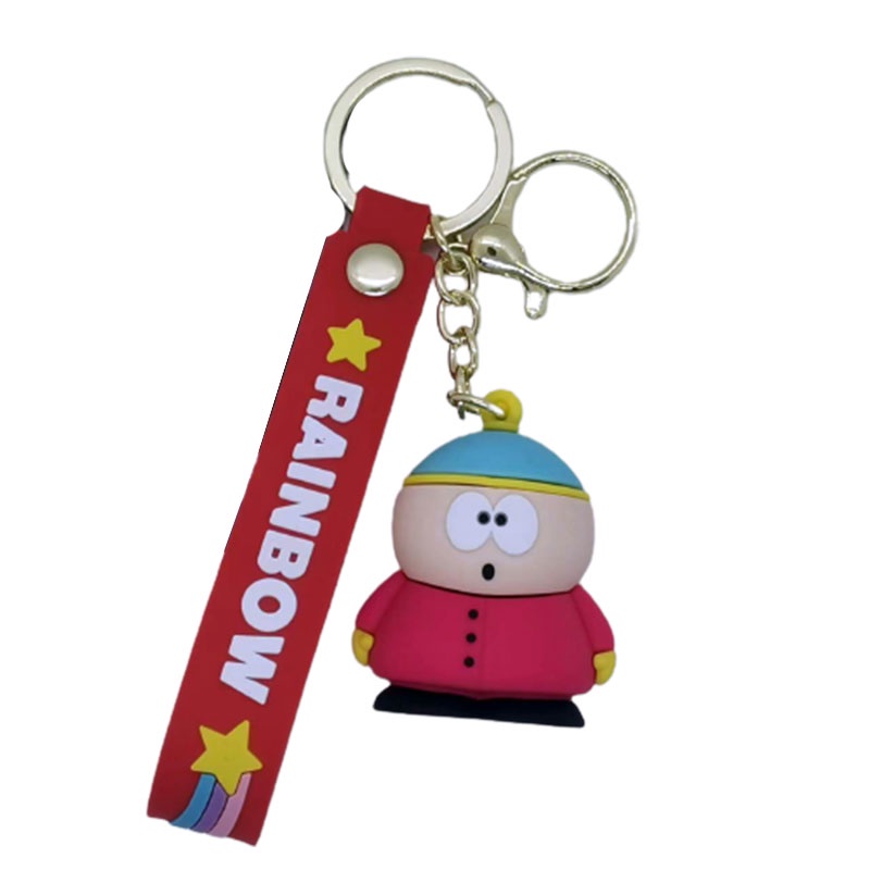 South Park Kunci Gesper Tas Liontin Gantungan Kunci Mobil Aksesori Dekorasi PVC
