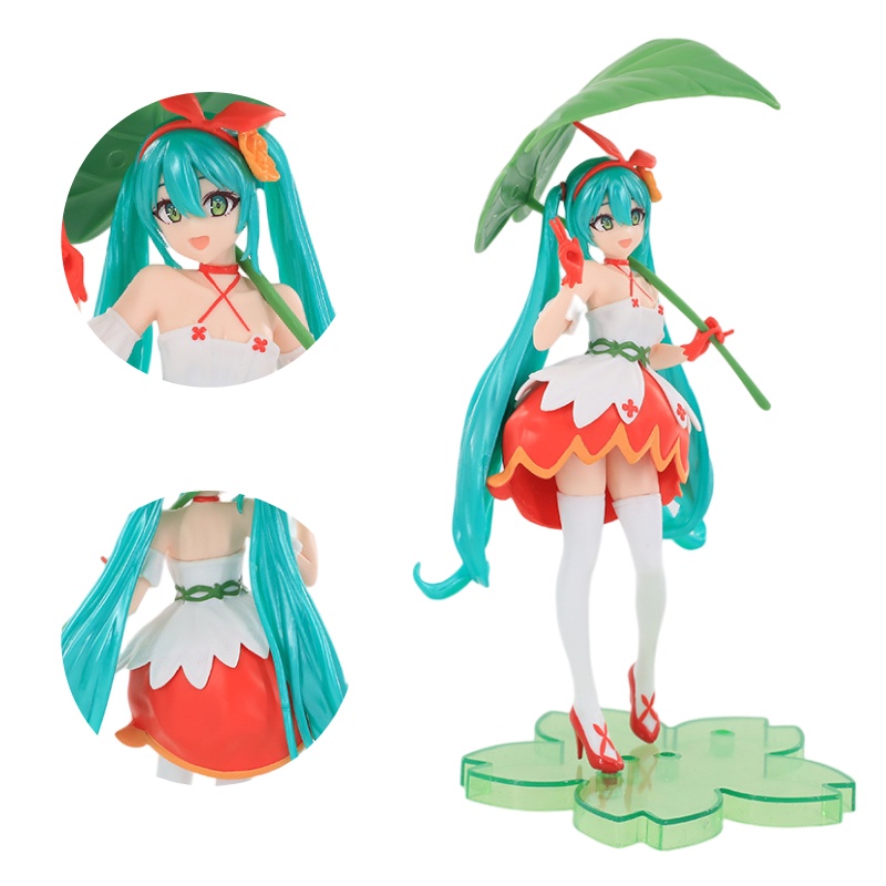 Model Figura Hatsune Miku Koleksi Dengan Perkiraan Ukuran 22,5*12*12cm