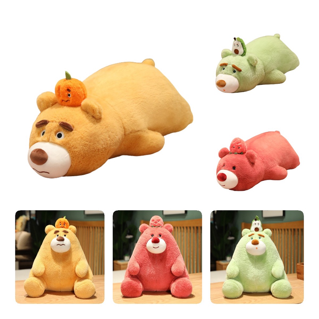 Fluffy Fruit Bear Boneka Binatang Bantal Mewah