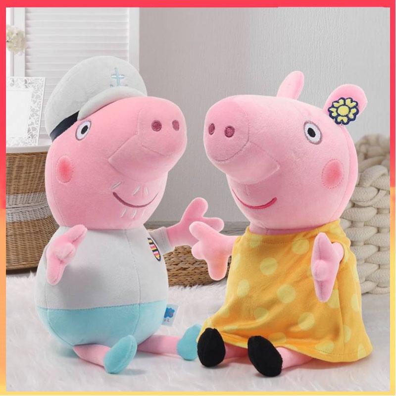 30cm/25cm Kartun Peppa Babi Kakek Nenek Mainan Mewah Boneka Boneka Anak Hadiah Deocr