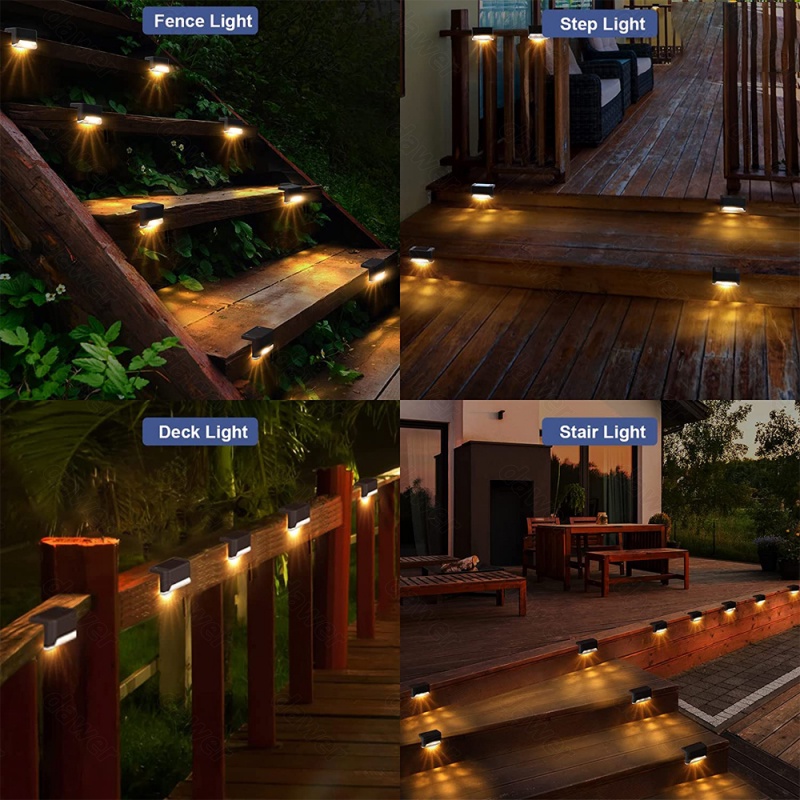 Solar Lamp Path Deck Outdoor Taman Lampu LED Tahan Air Balkon Pencahayaan Dekorasi Untuk Teras Tangga Pagar Solar Light Outdoors