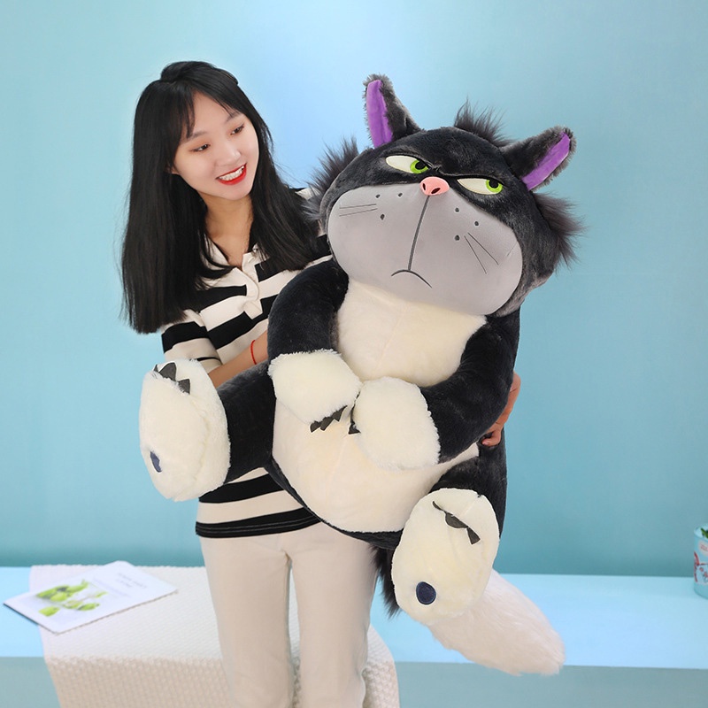 Lucife Cat Grey Mainan Boneka Binatang Plush Lembut Ideal Untuk Remaja 30 /45 /60 /80cm Kipas Dan