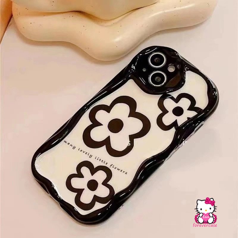 Casing 3D Wavy Curved Edge Glossy Untuk Realme C53 C55 C12 C35 C33 C21Y C25s C11 2021 C25Y C30 C31 C20A C11 2020 C25 C21 C20 C3 C15 5S 7i 5 6 5i C17 Simple Flower Soft Tpu Floral Cover