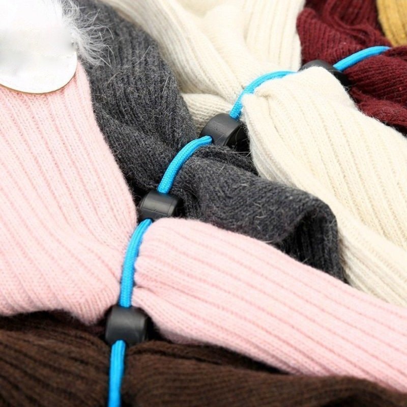 Socks Storage Organizer Adjustable Socks Drying Hanging Rope Rumah Portable Non-slip Socks Dry Hanger