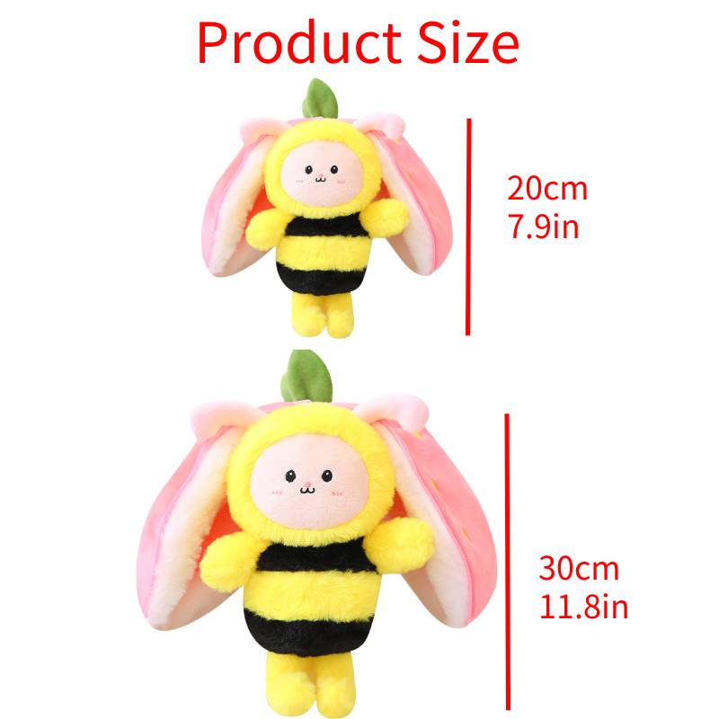 30cm Strawberry Bee Bunny Transform Mainan Mewah Hide and Seek Boneka Boneka Hadiah20/30cm