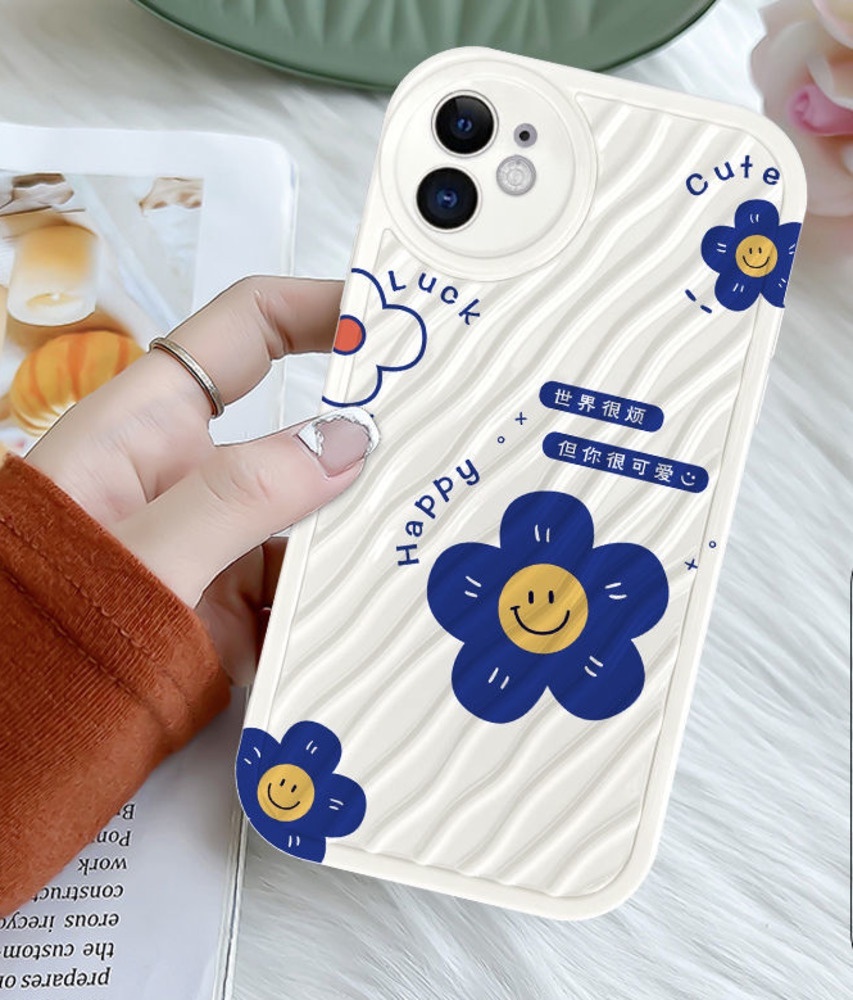 IPHONE Casing Ponsel Desain Gelombang Daisy Kecil Kompatibel Dengan Iphone12 13 14 11 Pro Max X Xs Max Xr Gtgfr