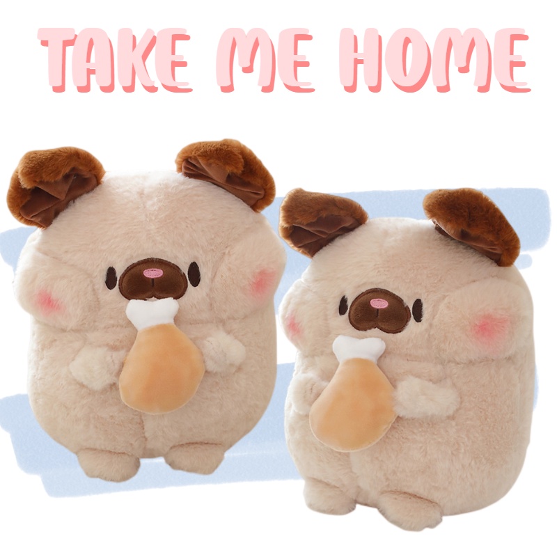 Mainan Anjing Fluffy Plush Dengan Kaki Ayam Adorable Home Decor 30cm