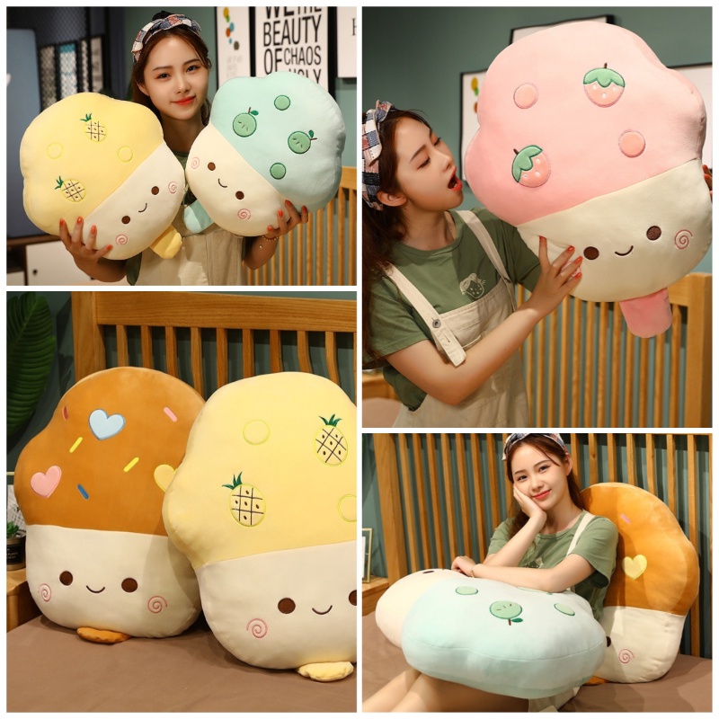 Ice Cute Cream Throw Pillow Plush Doll PP Cotton Isi Hadiah Bantal Santai