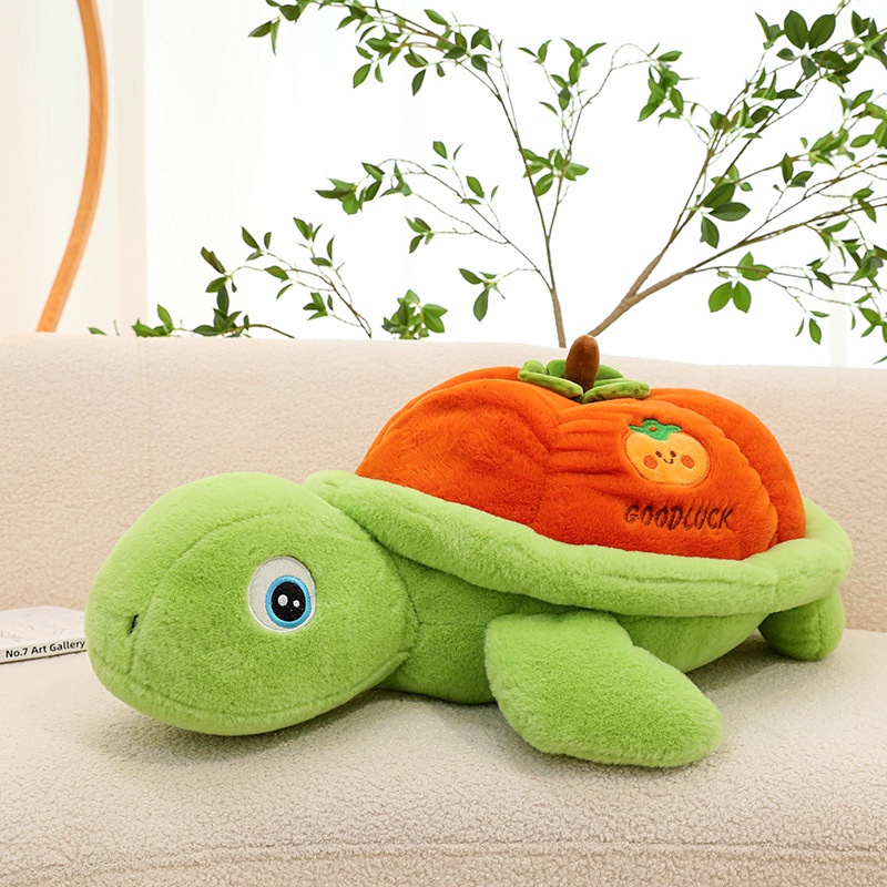 Plush Persimmon Turtle Bergaya Kartun Ideal Untuk Anak-Anak Dan Kolektor Mainan Kura