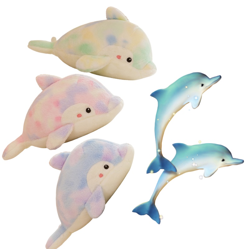 Mainan Plush Dolphin Warna-Warni, Cocok Untuk Diberikan Hadiah, 65cm