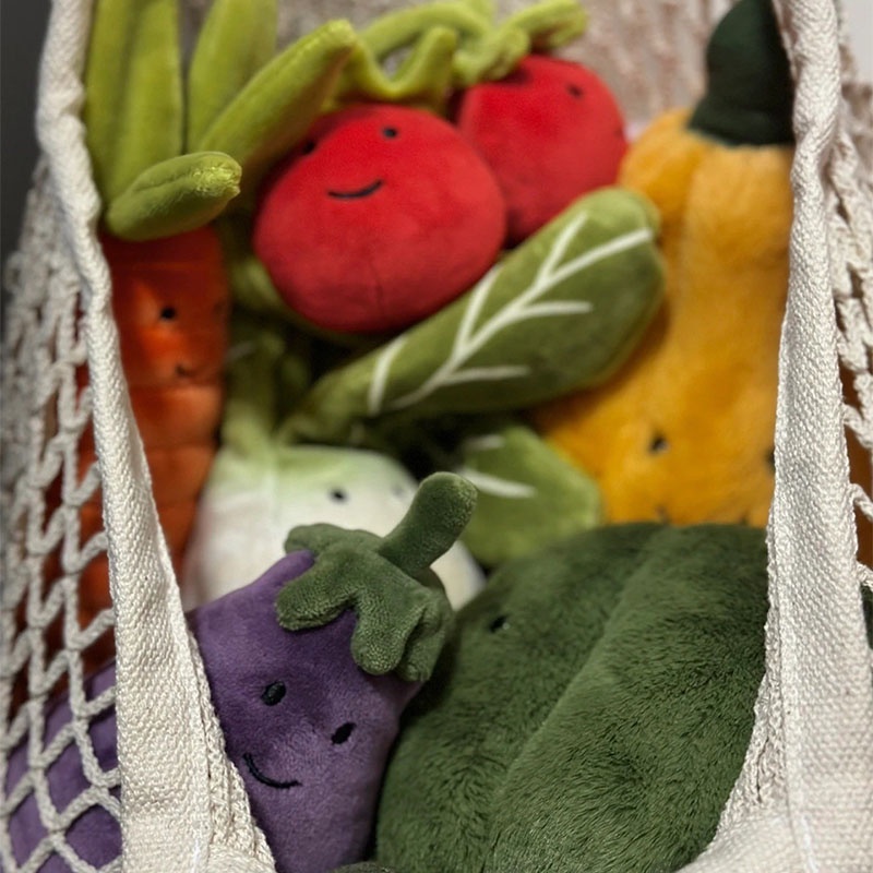 Mainan Sayur Mewah Jellycat Set Terong, Cabe, Bit, Brokoli, Kale, Kucai