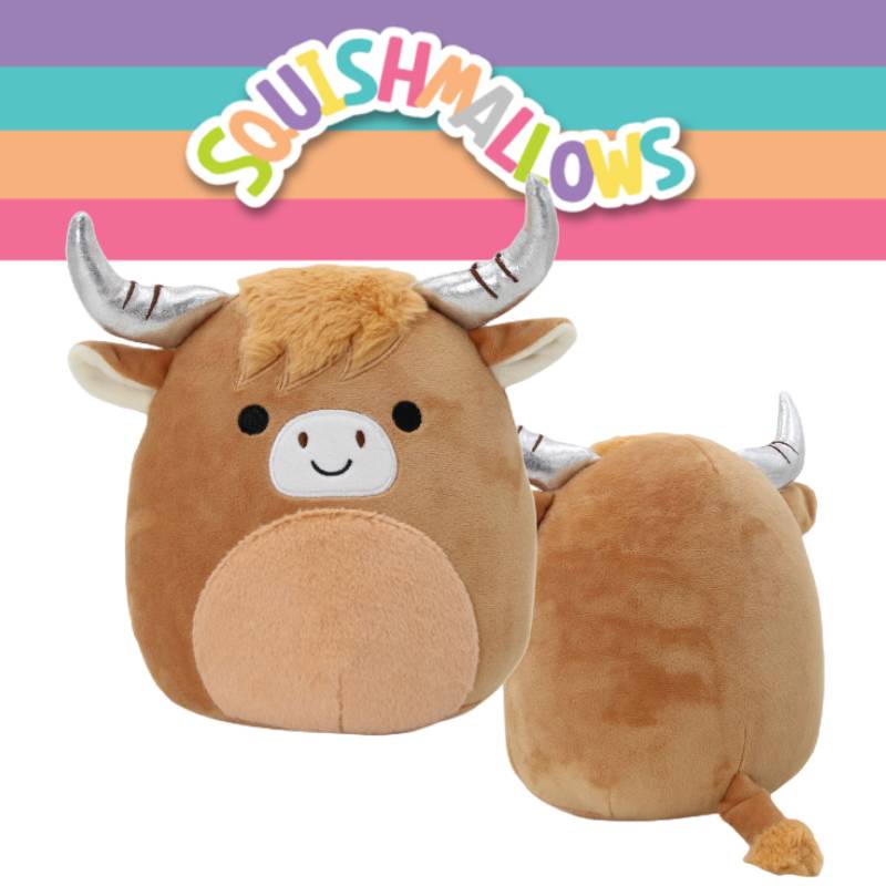 Squishmallow Boneka Plush Sapi Dataran Tinggi Squishy Boneka Lembut Hadiah Mainan Hewan