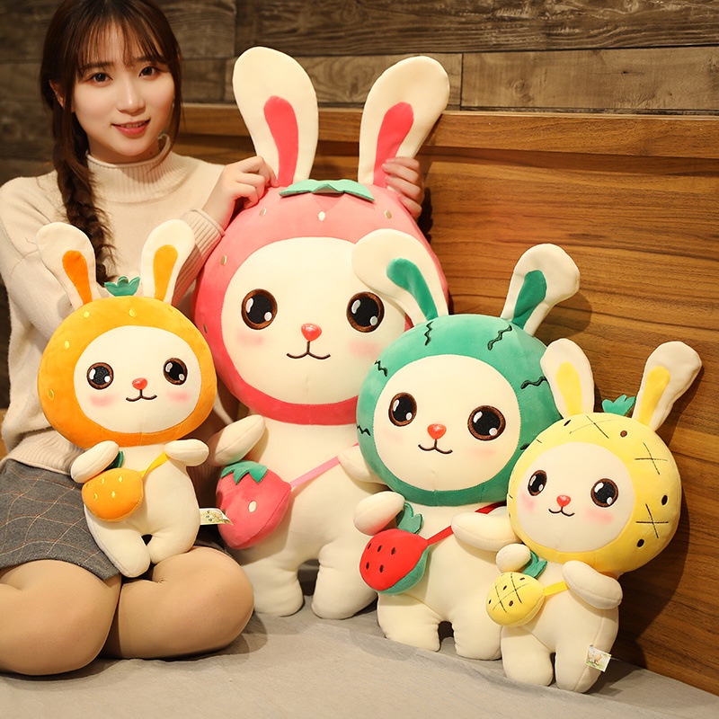 Mainan Plush Bantal Buah Kelinci Lucu Untuk Remaja